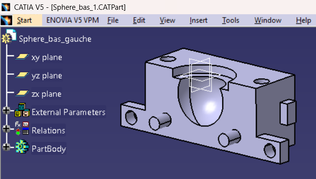 CATIA split cavity