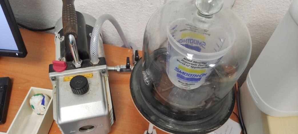 Vacuum chamber used to degas the Ecoflex mixture.