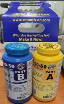 Ecoflex 00-50 bottles used for the molding process.