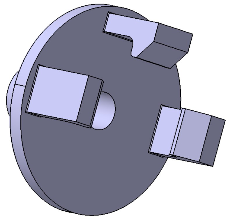 CAD model of the snap-fit pressure-sensor holder.